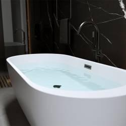 WANNA WOLNOSTOJĄCA PORTO 503B BIAŁA PRZELEW CZARNY 170x75 CM PORTO-503B-P-BL
