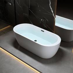WANNA WOLNOSTOJĄCA PORTO 503B BIAŁA PRZELEW CZARNY 170x75 CM PORTO-503B-P-BL