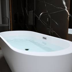 WANNA WOLNOSTOJĄCA PORTO 503B BIAŁA PRZELEW CHROM 170x75 CM PORTO-503B-170X75
