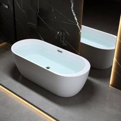 WANNA WOLNOSTOJĄCA PORTO 503B BIAŁA PRZELEW CHROM 170x75 CM PORTO-503B-170X75