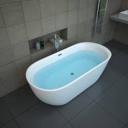 WANNA WOLNOSTOJĄCA PORTO 503B BIAŁA PRZELEW CHROM 170x75 CM PORTO-503B-170X75