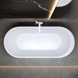 WANNA WOLNOSTOJĄCA PORTO 503B BIAŁA PRZELEW BIAŁY POŁYSK 170x75 CM PORTO-503B-P-WH