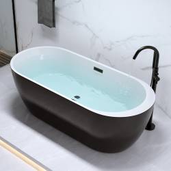 WANNA WOLNOSTOJĄCA PORTO 503A CZARNA PRZELEW CZARNY 150x75 CM PORTO-503A-BL-P-BL