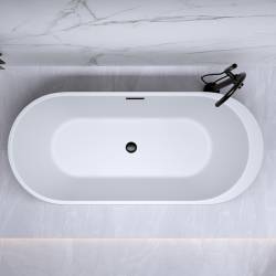 WANNA WOLNOSTOJĄCA PORTO 503A CZARNA PRZELEW CZARNY 150x75 CM PORTO-503A-BL-P-BL