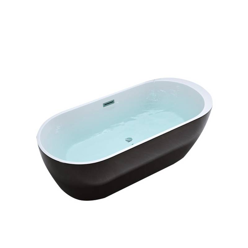 WANNA WOLNOSTOJĄCA PORTO 503A CZARNA PRZELEW CHROM 150x75 PORTO-503A-BL-150X75