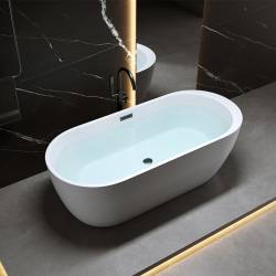 WANNA WOLNOSTOJĄCA PORTO 503A BIAŁA PRZELEW CZARNY 150x75 CM PORTO-503A-P-BL