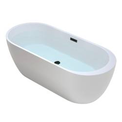 WANNA WOLNOSTOJĄCA PORTO 503A BIAŁA PRZELEW CZARNY 150x75 CM PORTO-503A-P-BL