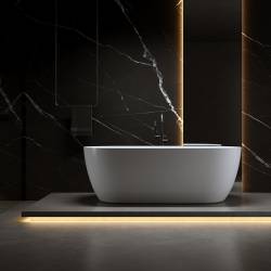 WANNA WOLNOSTOJĄCA PORTO 503A BIAŁA PRZELEW CHROM 150x75 CM PORTO-503A-150X75