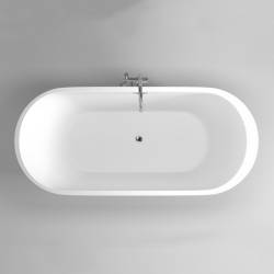 WANNA WOLNOSTOJĄCA PORTO 503A BIAŁA PRZELEW CHROM 150x75 CM PORTO-503A-150X75