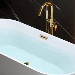 WANNA WOLNOSTOJĄCA LIZBONA 502C BIAŁA PRZELEW ZŁOTY 170x80 CM LIZBONA-502C-P-GL