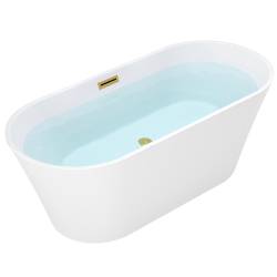 WANNA WOLNOSTOJĄCA LIZBONA 502A BIAŁA PRZELEW ZŁOTY SZCZOTKOWANY 150x75 CM LIZBONA-502A-P-GL-BR