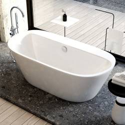 WANNA WOLNOSTOJĄCA LIRI 505C BIAŁA PRZELEW CHROM 170x75 CM LIRI-505C-170