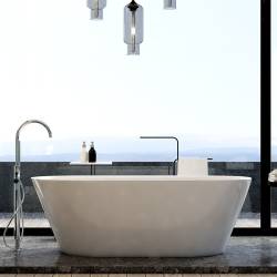WANNA WOLNOSTOJĄCA LIRI 505C BIAŁA PRZELEW CHROM 170x75 CM LIRI-505C-170