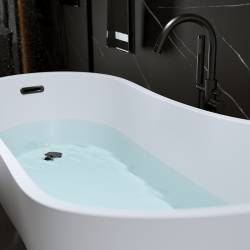 WANNA WOLNOSTOJĄCA FORTE 520C BIAŁA PRZELEW CZARNY 170x75 CM FORTE-520C-P-BL