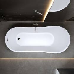 WANNA WOLNOSTOJĄCA FORTE 520C BIAŁA PRZELEW CHROM 170x75 CM FORTE-520C-170X75