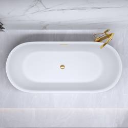 WANNA WOLNOSTOJĄCA CZARNA 170x75 CESANA 518C AKRYL ZŁOTY PRZELEW HYDROSAN CESANA-518C-BL-P-GL