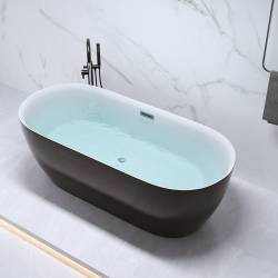 WANNA WOLNOSTOJĄCA CESANA 518C CZARNA PRZELEW CHROM 170x75 CM CESANA-518C-BL-170