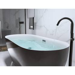WANNA WOLNOSTOJĄCA CESANA 518C CZARNA PRZELEW CHROM 170x75 CM CESANA-518C-BL-170