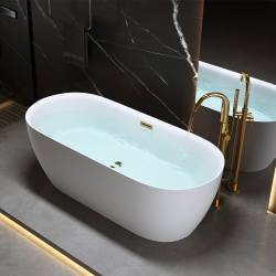 WANNA WOLNOSTOJĄCA CESANA 518C BIAŁA PRZELEW ZŁOTY 170x75 CM CESANA-518C-P-GL