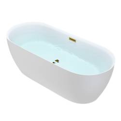 WANNA WOLNOSTOJĄCA CESANA 518C BIAŁA PRZELEW ZŁOTY 170x75 CM CESANA-518C-P-GL