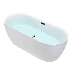 WANNA WOLNOSTOJĄCA CESANA 518C BIAŁA PRZELEW CZARNY 170x75 CM CESANA-518C-P-BL
