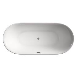 WANNA WOLNOSTOJĄCA CESANA 518C BIAŁA PRZELEW CHROM 170x75 CM CESANA-518C-170X75