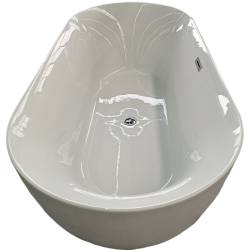 WANNA WOLNOSTOJĄCA CESANA 518C BIAŁA PRZELEW CHROM 170x75 CM CESANA-518C-170X75
