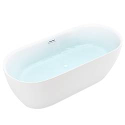 WANNA WOLNOSTOJĄCA CESANA 518C BIAŁA PRZELEW BIAŁY POŁYSK 170x75 CM CESANA-518C-P-WH