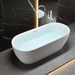 WANNA WOLNOSTOJĄCA CESANA 518C BIAŁA PRZELEW BIAŁY POŁYSK 170x75 CM CESANA-518C-P-WH