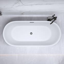 WANNA WOLNOSTOJĄCA CESANA 518B CZARNA PRZELEW CZARNY 160x75 CM CESANA-518B-BL-P-BL