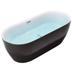 WANNA WOLNOSTOJĄCA CESANA 518B CZARNA PRZELEW CHROM 160x75 CM CESANA-518B-BL-160