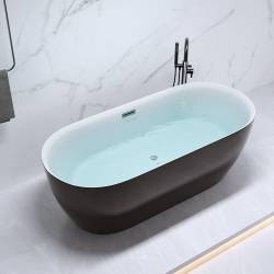 WANNA WOLNOSTOJĄCA CESANA 518B CZARNA PRZELEW CHROM 160x75 CM CESANA-518B-BL-160