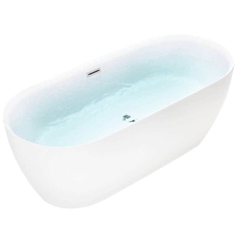 WANNA WOLNOSTOJĄCA CESANA 518B BIAŁA PRZELEW CHROM 160x75 CM CESANA-518B-160X75