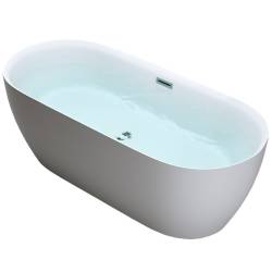WANNA WOLNOSTOJĄCA CESANA 518B BIAŁA PRZELEW CHROM 160x75 CM CESANA-518B-160X75