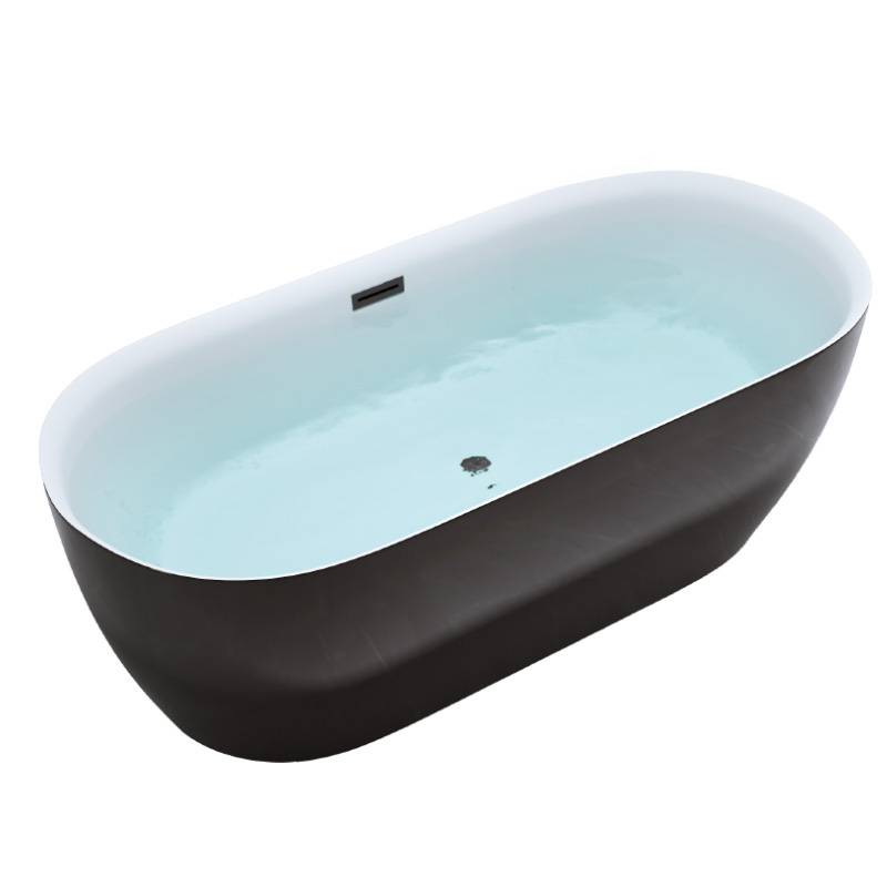 WANNA WOLNOSTOJĄCA CESANA 518A CZARNA PRZELEW CZARNY 150x75 CM CESANA-518A-BL-P-BL