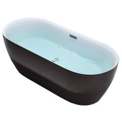WANNA WOLNOSTOJĄCA CESANA 518A CZARNA PRZELEW CHROM 150x75 CM CESANA-518A-BL-150