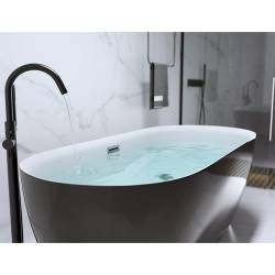 WANNA WOLNOSTOJĄCA CESANA 518A CZARNA PRZELEW CHROM 150x75 CM CESANA-518A-BL-150