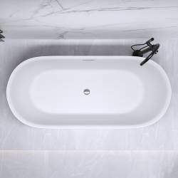 WANNA WOLNOSTOJĄCA CESANA 518A CZARNA PRZELEW CHROM 150x75 CM CESANA-518A-BL-150