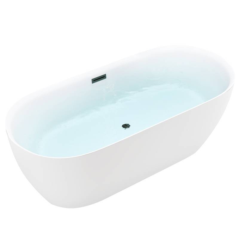 WANNA WOLNOSTOJĄCA CESANA 518A BIAŁA PRZELEW CZARNY 150x75 CM CESANA-518A-P-BL