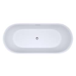 WANNA WOLNOSTOJĄCA CESANA 518A BIAŁA PRZELEW CHROM 150x75 CM CESANA-518A-150X75