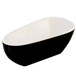 WANNA WOLNOSTOJĄCA BALI CZARNA PRZLEW CHROM 170x80 CM BALI-508D-BL-170X80