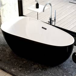 WANNA WOLNOSTOJĄCA BALI CZARNA PRZLEW CHROM 170x80 CM BALI-508D-BL-170X80