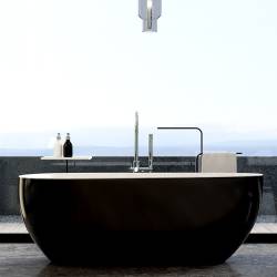 WANNA WOLNOSTOJĄCA BALI CZARNA PRZELEW CHROM 508B 150x75 CM BALI-508B-BL-150X75