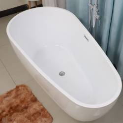 WANNA WOLNOSTOJĄCA BALI 508C BIAŁA PRZELEW CHROM 160x80 CM BALI-508C-160X80