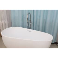 WANNA WOLNOSTOJĄCA BALI 508C BIAŁA PRZELEW CHROM 160x80 CM BALI-508C-160X80