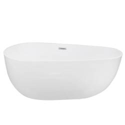 WANNA WOLNOSTOJĄCA BALI 508B BIAŁA PRZELEW CHROM 150x75 CM BALI-508B-150X75
