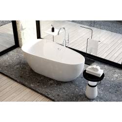 WANNA WOLNOSTOJĄCA BALI 508B BIAŁA PRZELEW CHROM 150x75 CM BALI-508B-150X75