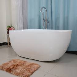 WANNA WOLNOSTOJĄCA BALI 508B BIAŁA PRZELEW CHROM 150x75 CM BALI-508B-150X75