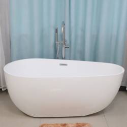 WANNA WOLNOSTOJĄCA BALI 508B BIAŁA PRZELEW CHROM 150x75 CM BALI-508B-150X75