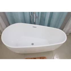 WANNA WOLNOSTOJĄCA BALI 508B BIAŁA PRZELEW CHROM 150x75 CM BALI-508B-150X75